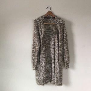 Cozy fall cream and white cardigan